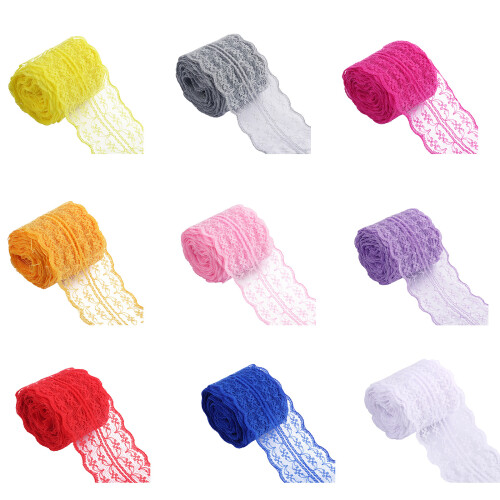 Polyester Water Soluble Lace 4cm Wide For Long Time-rose red 2