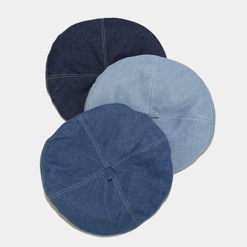 Καπέλο Denim Beret για γυναίκες Γαλλικό στυλ Καλλιτέχνη Καπέλο Casual Beanie Cap 1