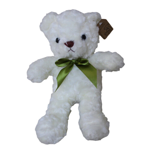 Teddybär-Plüschtier, weiche Fleecepuppe mit Schleife