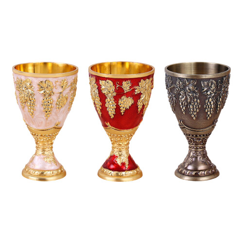 Handcrafted Alloy High Stem Wine Cup Goblet Suitable-bronze 1 1