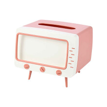 Tissuebox in tv-stijl met telefoonhouder