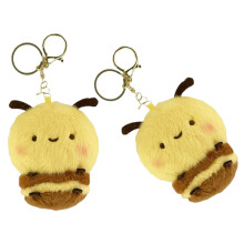 5Pcs Cute Yellow Bee Plush Keychain Soft Toy Charm for Home and Bag