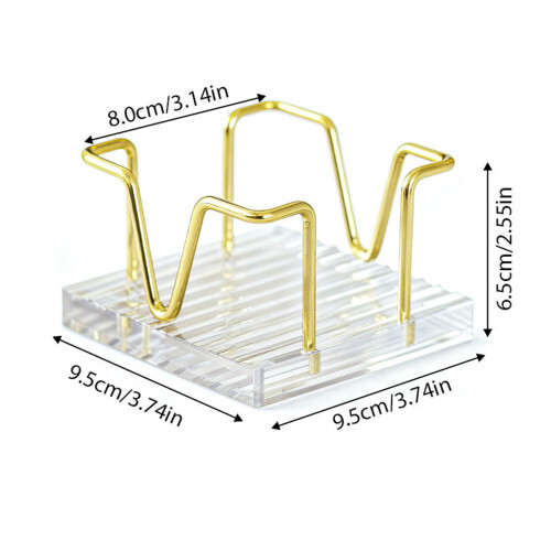 Iron Wire Note Stand with Acrylic Base Desktop Note-Black B 2