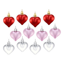 Heart Glitter Ornaments Pink Red 10 12 or 36 pcs