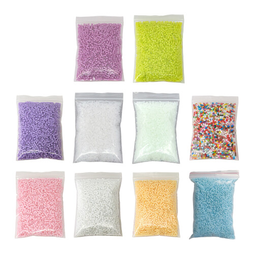Pack of 1 Assorted Color Plastic Beads Refill Set-Light Yellow 1
