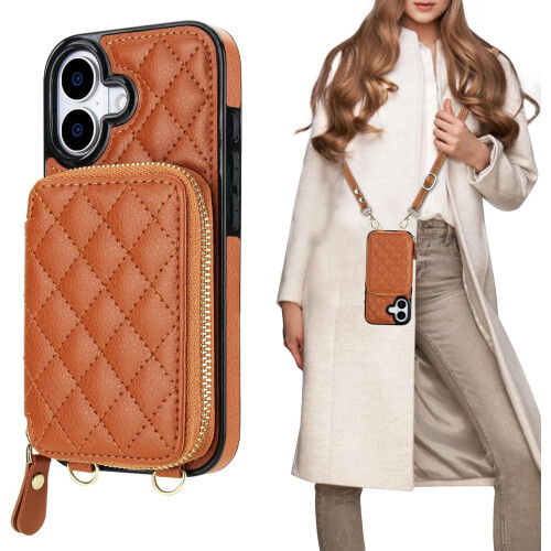 Θήκη πορτοφολιού crossbody για iPad17 από δέρμα PU με φερμουάρ,