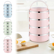 4-stöckige Bento-Box aus Edelstahl mit Deckel