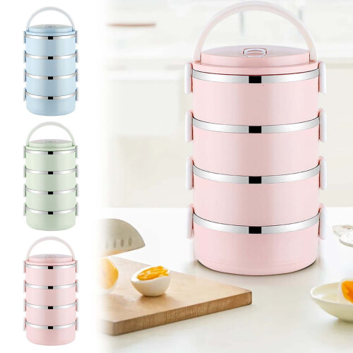 4-Tier Stainless Steel Bento Box with Lid