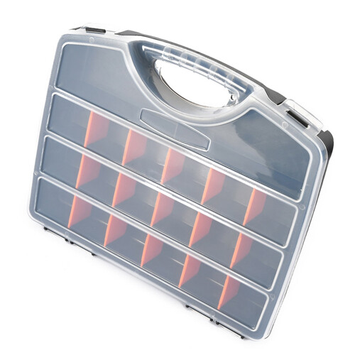 Contenitore porta viti in plastica multi-scomparto a 12 scomparti