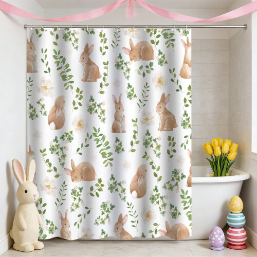 Easter Bunny Shower Curtain 120x180 cm Polyester with 12