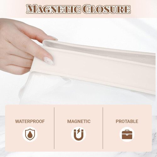 Clear Magnetic Closure Makeup Pouch with Water Resistant-Purple 2