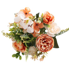 Artificial Peony and Rose Bouquet with Flexible Stems