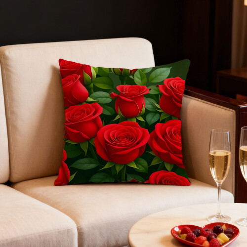 Linen Rose Pillowcase 45x45cm with Zipper