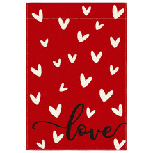 Valentine's Garden Flag – Double Heart Welcome Design,