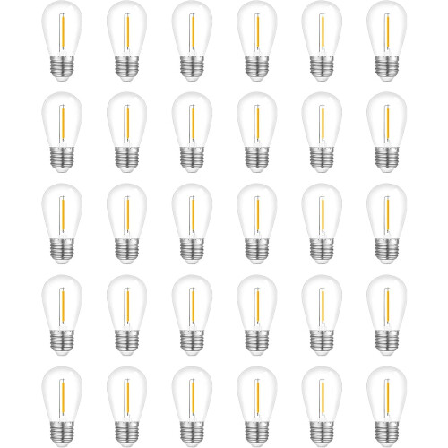 S14 LED String Light Bulbs E26 Base 1W 2700K Warm White