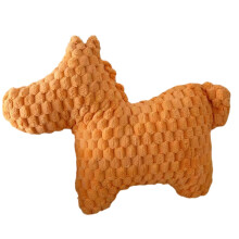 Dekoratives, niedliches, pelziges Kissen in Pferdeform,-orange1