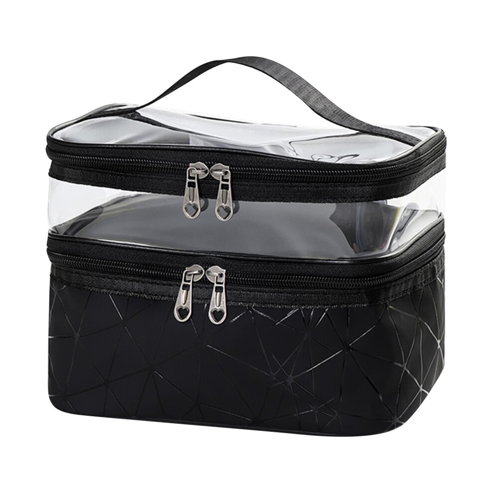 Makeup Bag Cosmetic Organizer Medium Double-Layer Travel