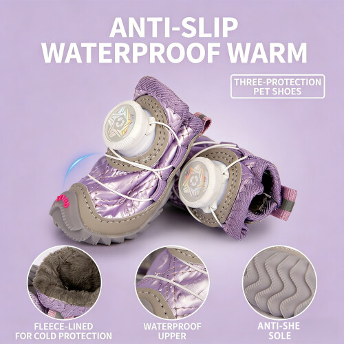 2lots Versatiles Dog Boot Multipurpose Waterproof-Purple 5 1