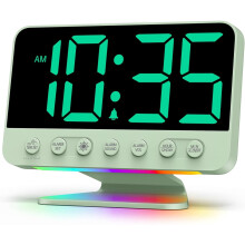 Digital Alarm Clock with USB Port, 5 Alarms & Dimmable
