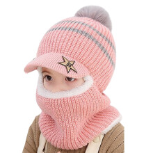 Hooded Hat Toddler Baby Snow Hats Girl Hood Caps Winter Hat Fleece Lining Girls Boys Earflap Hood Caps 2-6Y