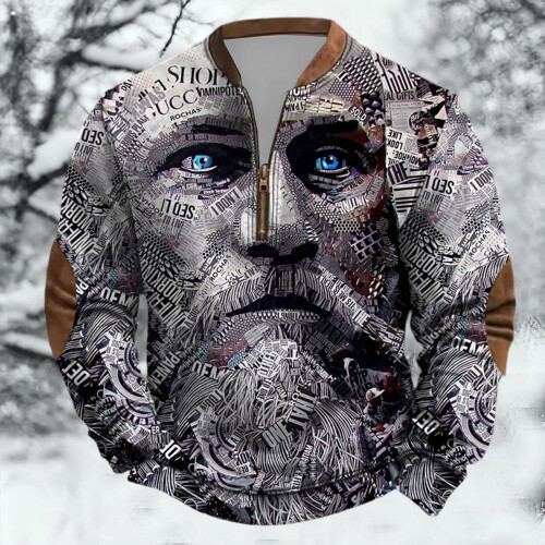 Age Norse Mythology Midweight Pullover Sweater For With Half Zip Neck Design