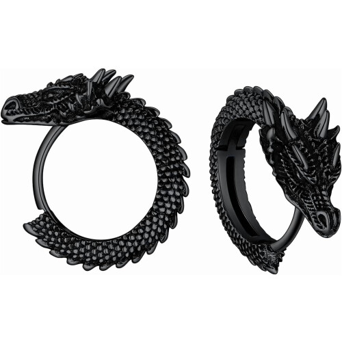 Viking Animal Huggie Hoops rustfritt stål herre