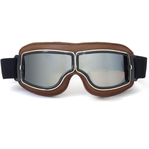Vintage Aviator Motorcycle Goggles Leather 1 Pair