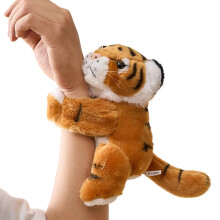 Braccialetti a schiaffo per bambini a forma di tigre gialla, morbidi e in peluche, da 5,9 pollici.