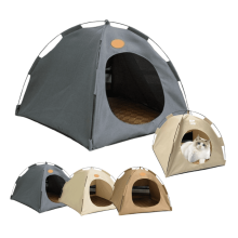 Tenda dobrável Breezyden para animais de estimação, ideal para gatos e cães de pequeno porte, na cor cinza.