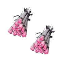 20-Pack Realistic Silk Artificial Roses with Long Stems