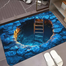Tapis de porte 3D « Abîme sans fin » – Antidérapant, impression HD, 60 x 90 cm