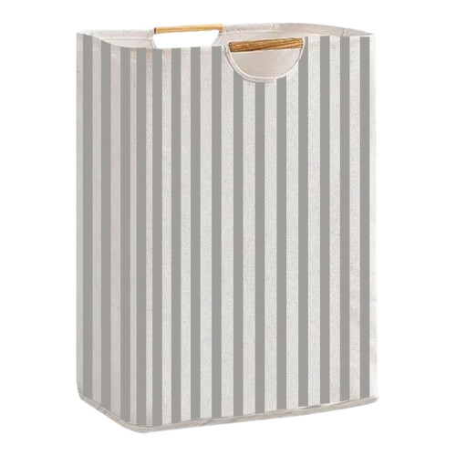 Collapsible Laundry Basket with Bamboo Handles, 36L, Black