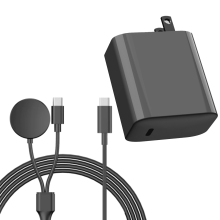 FU19992 2-i-1 snabbladdare för klockor, 65W USB-C, kompatibel med Samsung Galaxy Watch7/6/6Classic/5Pro/5/4/4Classic/3 och