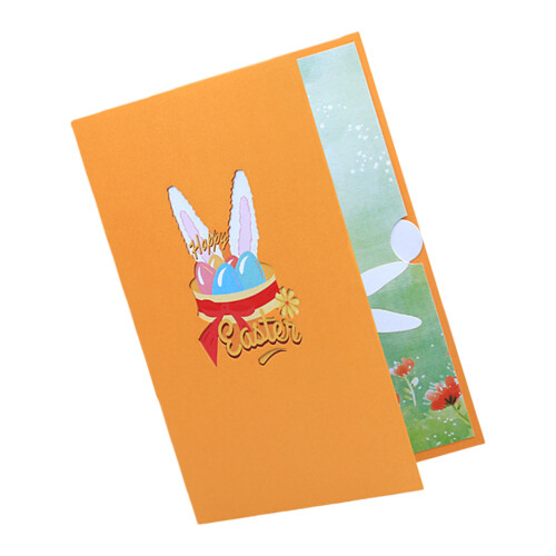 Artistic Rabbit Form 3D Seasonal Greeting Card With Bright