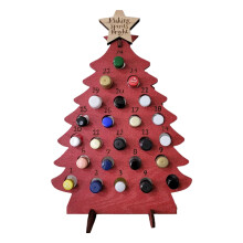 Calendrier de l'Avent en bois avec 24 mini-bouteilles d'alcool