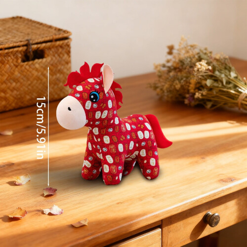 Λούτρινο παιχνίδι με άλογο από ύφασμα με παραδοσιακό σχέδιο 15εκ. 2