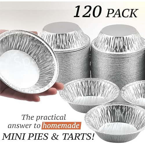 13 cm pajformar i aluminium, 120-pack 2