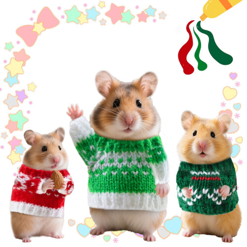 Suéter verde macio e aconchegante para hamster, ideal para o inverno. 1