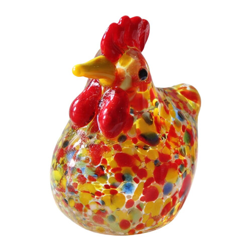 Mini håndblåste glassfigurer av kylling i gårdshusdekor4 2
