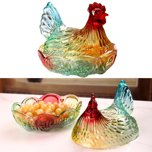 Candy Jar Candy Bowl with Lid,Dessert Plate-Glazed Color 2