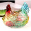 Candy Jar Candy Bowl with Lid,Dessert Plate-Glazed Color 6