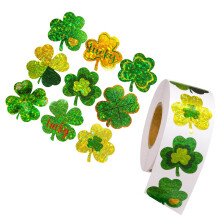 500PCS Reflective Patricks Day Sticker Shamrock Sticker for Gift