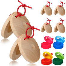 20Pcs Finger Castanet Toys Wooden Castanets for Kids Music Learning