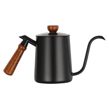 3Pcs Black Coffee Kettle Stainless Steel Gooseneck with Wooden Handle