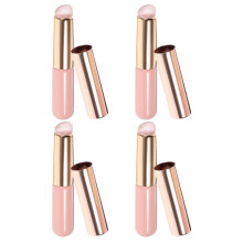 4Stk Lippenpinsel Set Aus Silikon Pink Mit Holzgriff Makeup Concealer