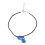 Collier bleu en forme de cor français miniature réglable 14