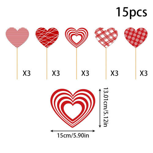 Heart Flower Picks for Table Centerpiece 15 pcs 2