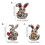 1PC Easter Rabbit Ornament, 2D Acrylic Glitter Rabbit with Egg Basket, 3.15" Hanging Decor for Easter Tree 3