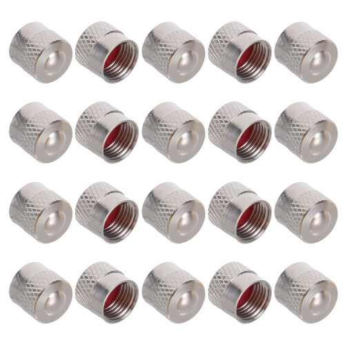 20Pcs Silver Car Tire Valve Stem Caps Copper Durable Replacement