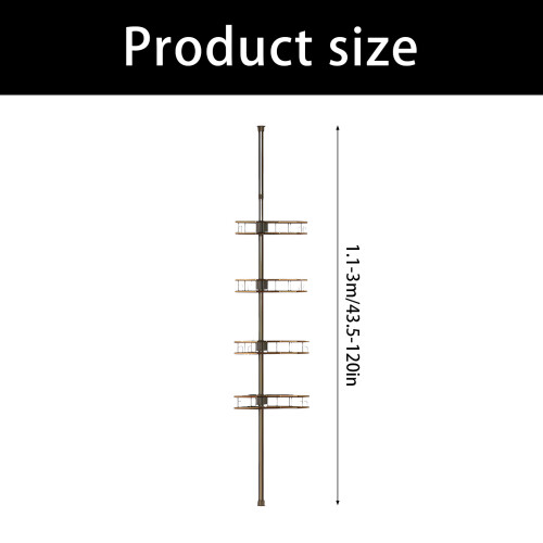 Bathroom Rack Designed for Adjustable Hook and Drain-Black 2